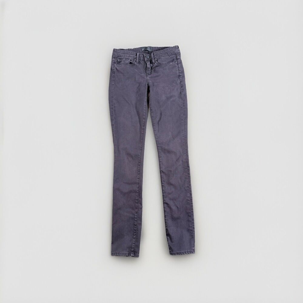 Vince Low Rise Skinny Dark Wash Denim Burgundy Stretch Jeans Womens  Size 25